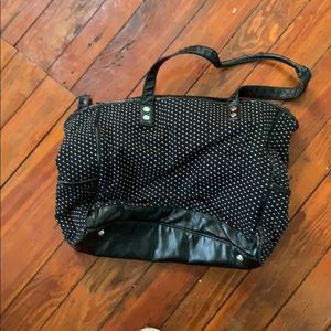 Black and white polka dot bag